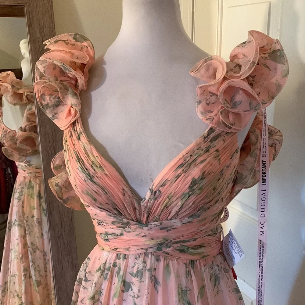 Mac Duggal Floral Pink Maxi Dress - Picture 4 of 15